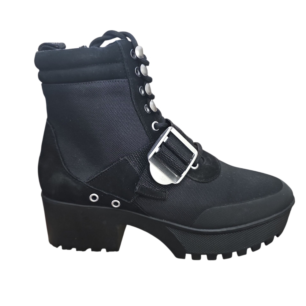 Steve Madden Grady Black Chunky Platform Combat Boot Sz 7.5 EUC